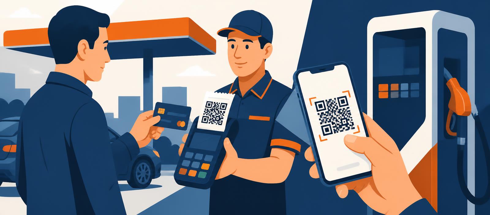 Illustration of the General payment loyalty earning journey at an IGL forecourt